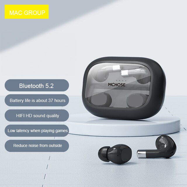 NEW Black Bluetooth Wireless Earphone Mini 4 in 1