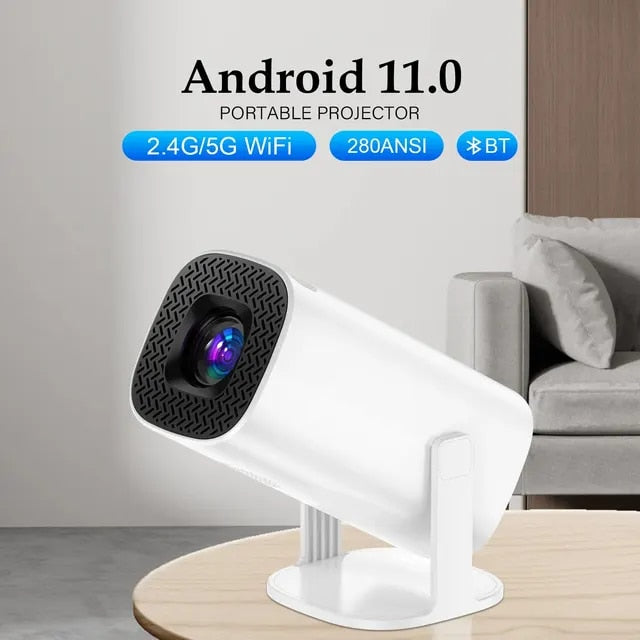 Projector with WiFi 6 and Bluetooth Smart Mini Android 11