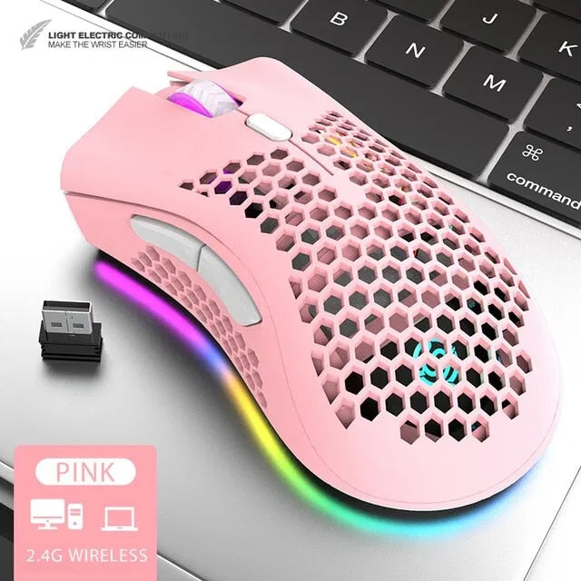 Rechargeable Gaming Mouse USB 2.4G Wireless RGB Light