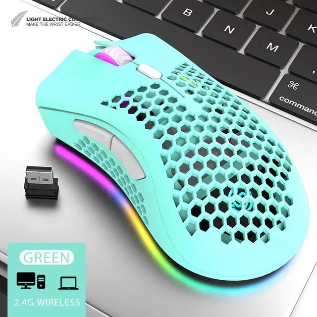 Rechargeable Gaming Mouse USB 2.4G Wireless RGB Light