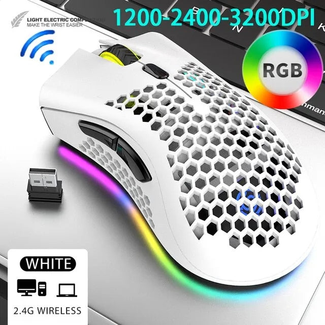 Rechargeable Gaming Mouse USB 2.4G Wireless RGB Light