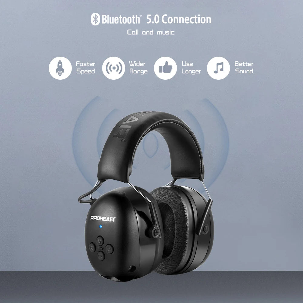 ZOHAN Bluetooth 5.0 Noise-Reducing Headphones with Hearing Protection