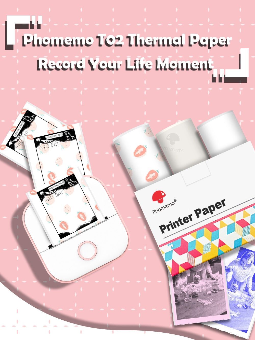 Self-adhesive thermal paper for mini printer