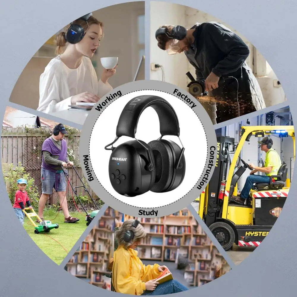 ZOHAN Bluetooth 5.0 Noise-Reducing Headphones with Hearing Protection