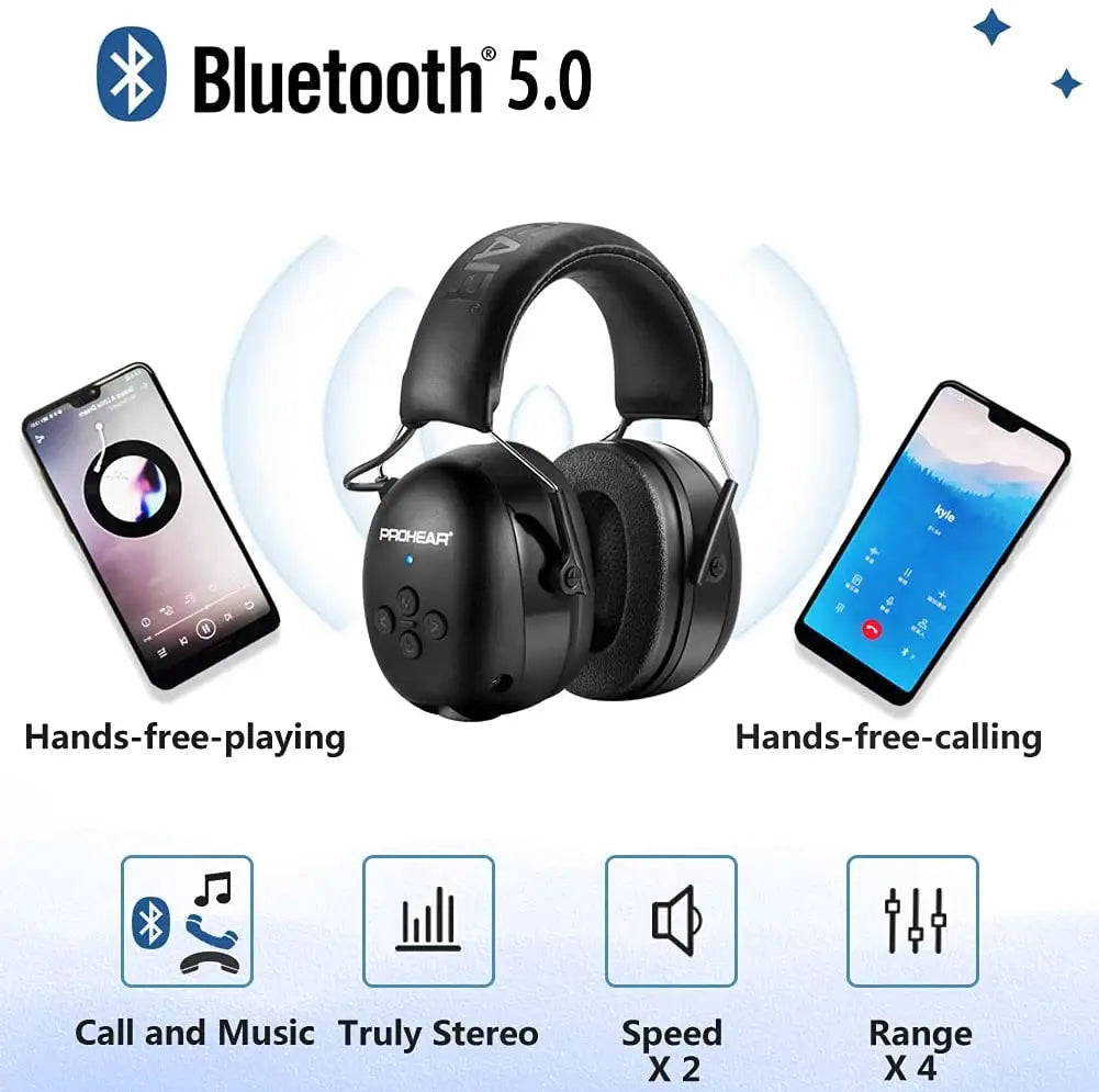 ZOHAN Bluetooth 5.0 Noise-Reducing Headphones with Hearing Protection