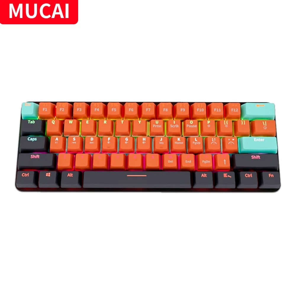 MKA610 USB Mini Mechanical Gaming Wired Keyboard Red Switch 61 Key