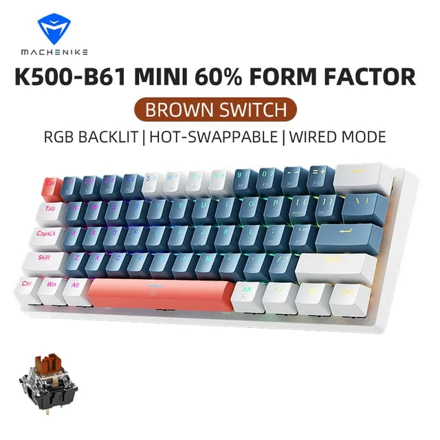 Machenike K500-B61 Mini Mechanical Keybaord 60%