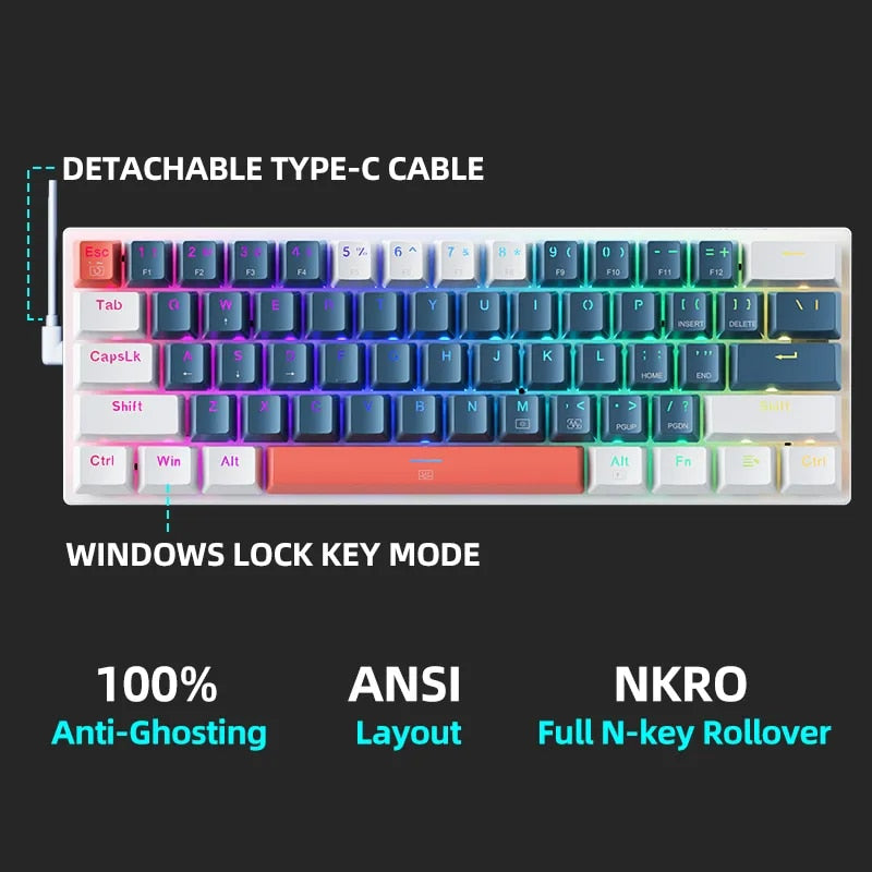 Machenike K500-B61 Mini Mechanical Keybaord 60%