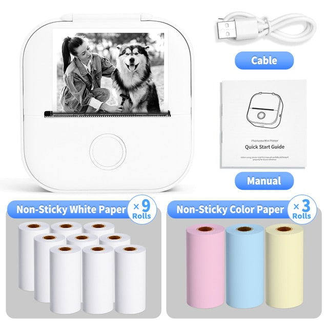 White Mini Wireless Thermal Pocket Printer Ver 2.0