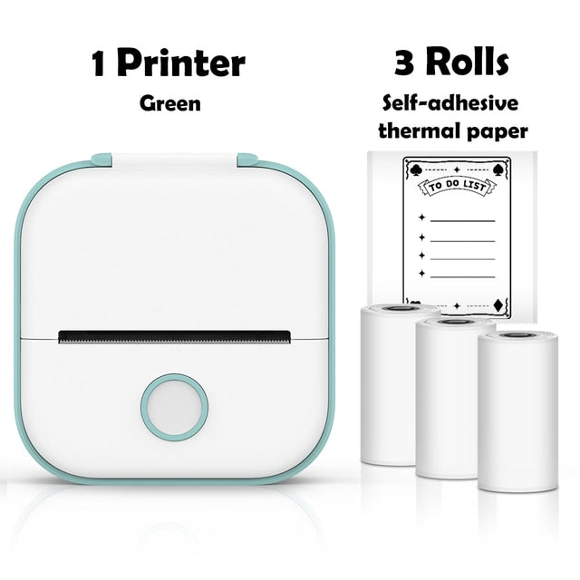 Green Mini Wireless Thermal Pocket Printer Ver 3.0