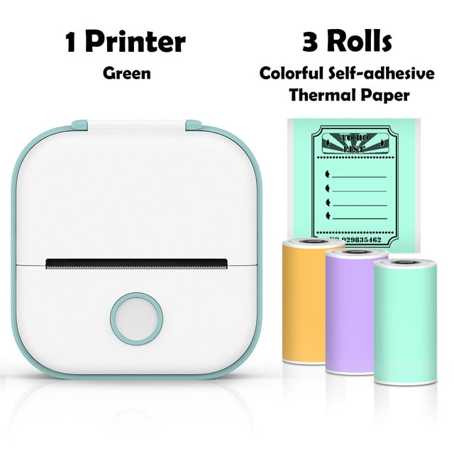 Green Mini Wireless Thermal Pocket Printer Ver 3.0