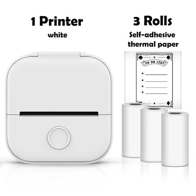 White Mini Wireless Thermal Pocket Printer Ver 3.0