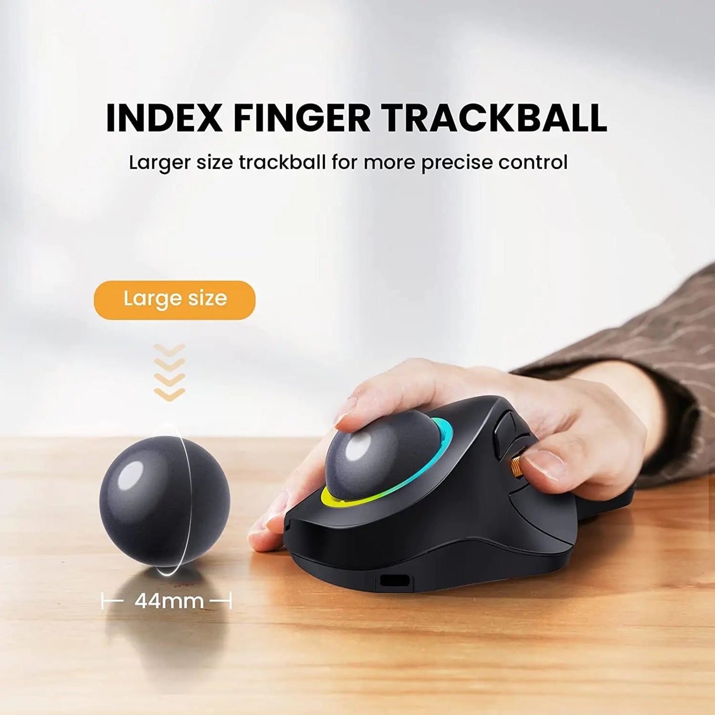 ProtoArc Wireless Index Finger Trackball - Computer Laptop 3 Device Connection