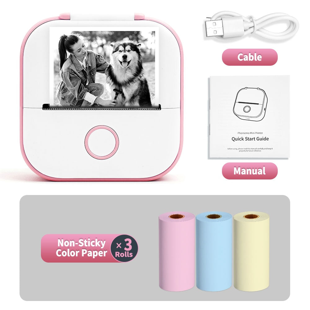 Pink Mini Wireless Thermal Pocket Printer Ver 2.0