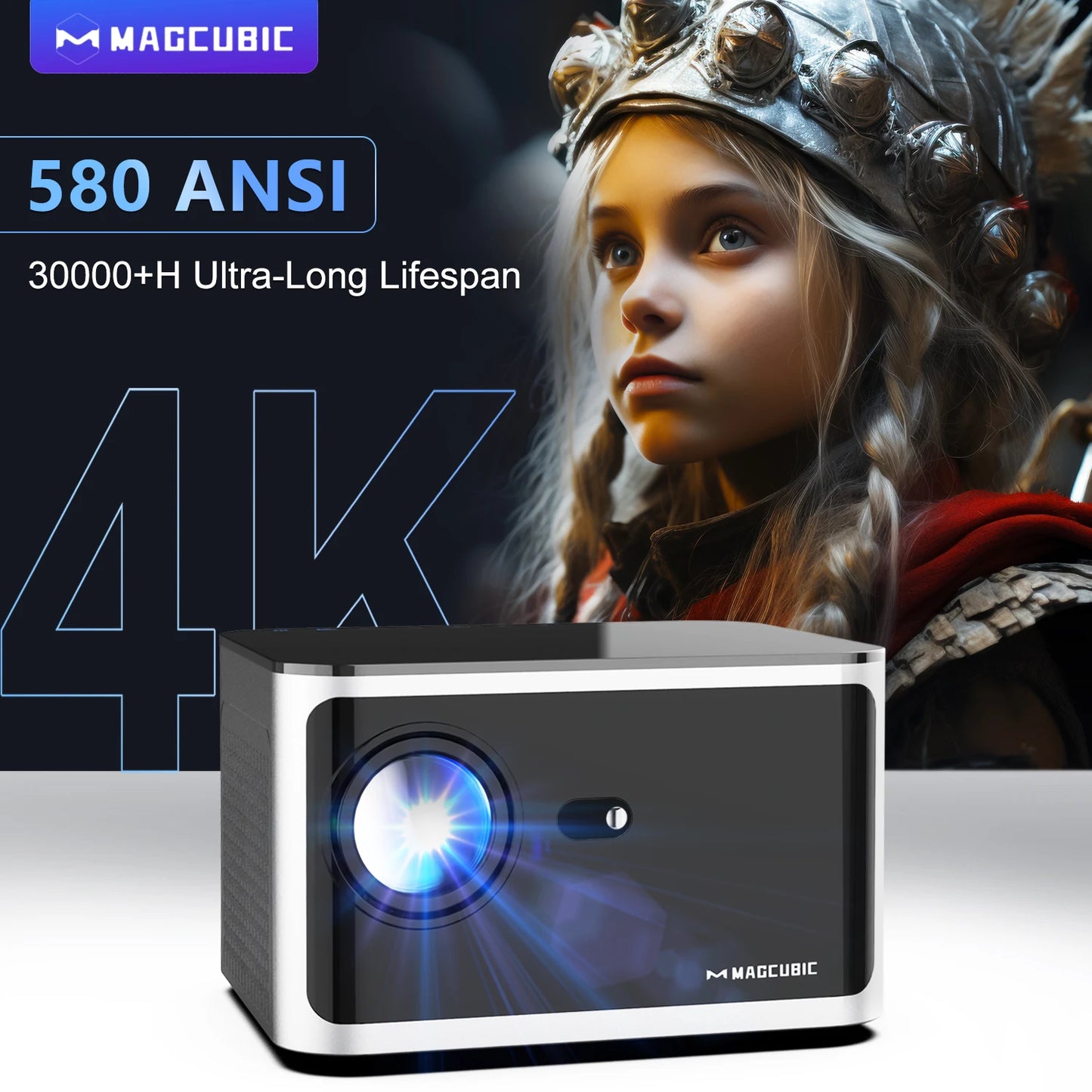 Magcubic 580ANSI Projector Android 11 4K 1080P Wifi 6