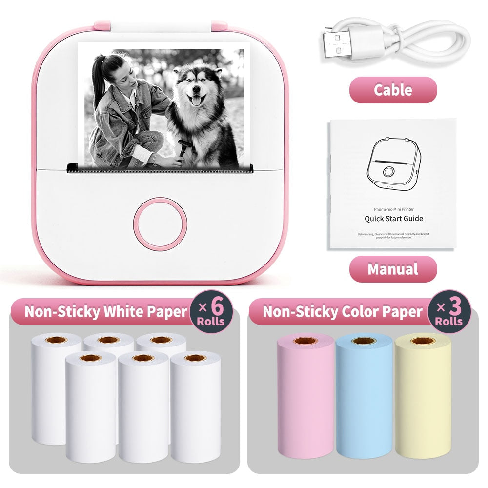 Pink Mini Wireless Thermal Pocket Printer Ver 2.0