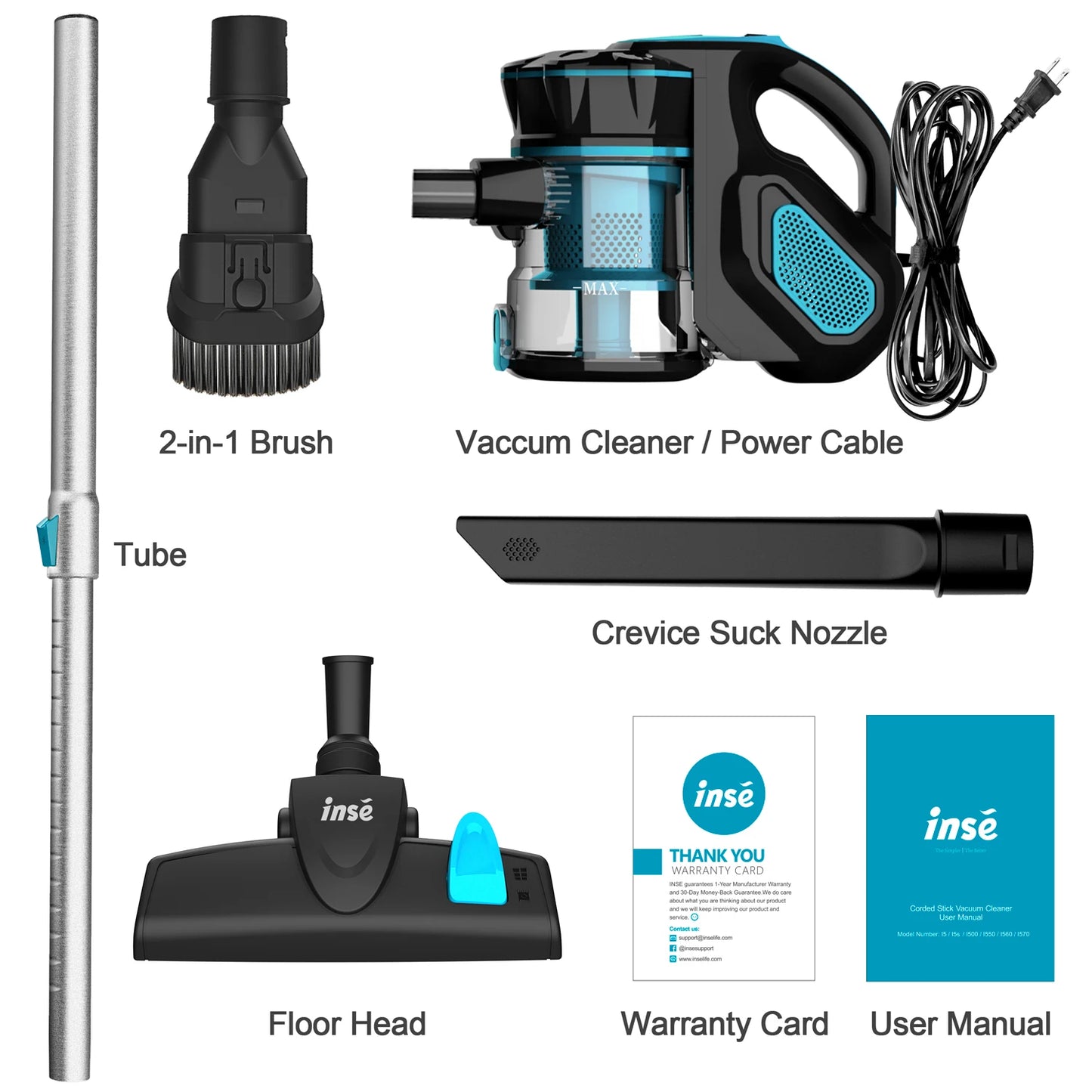 Vacuum Cleaner Corded INSE I5 18Kpa Powerful Suction 600W