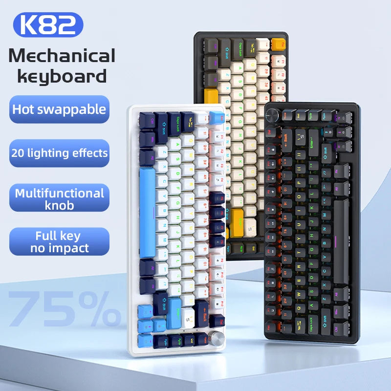 APAYADO K82 Multifunctional Knob Mechanical Keyboard - Windows & Mac