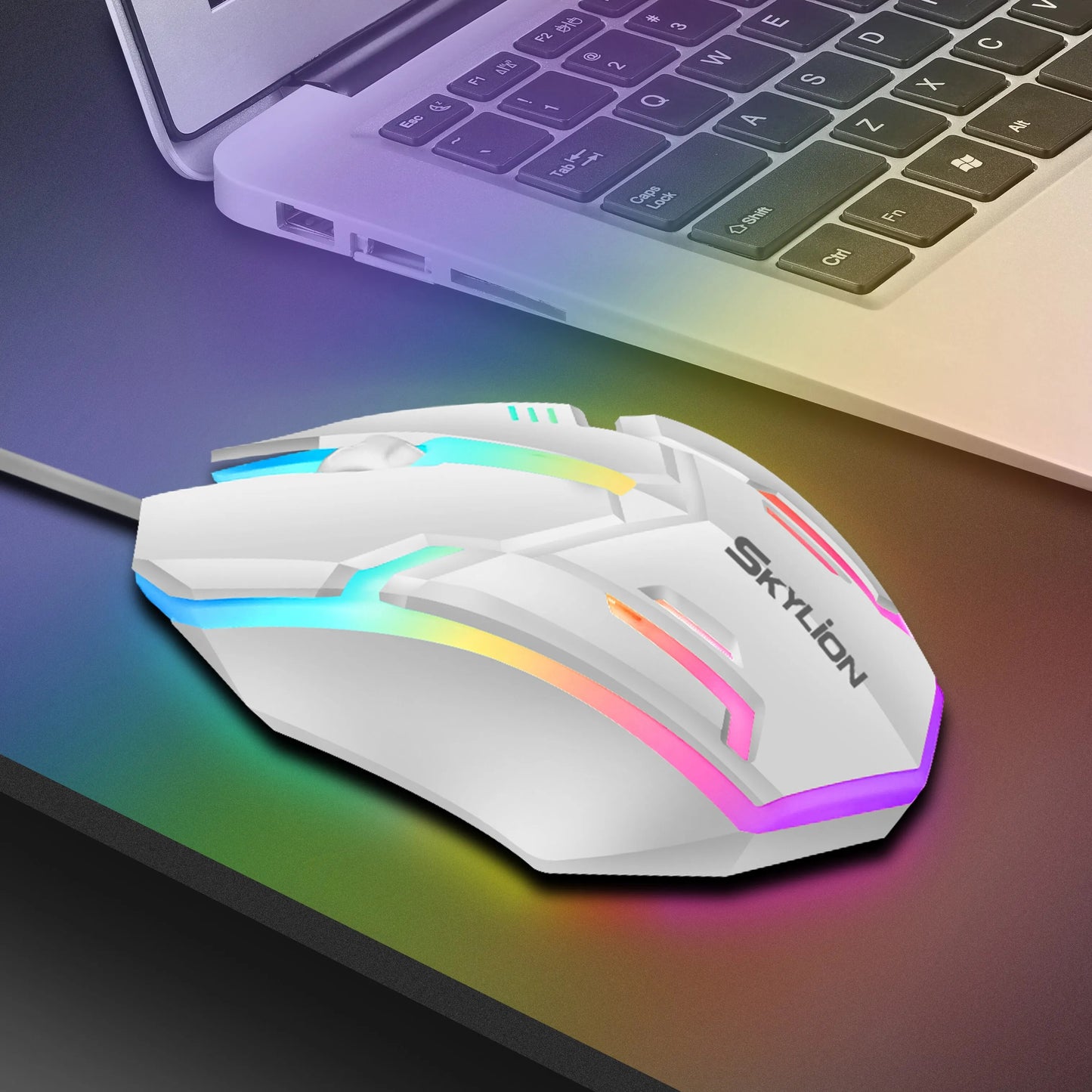 SKYLION F1 Wired 3 Keys Mouse Colorful Lighting