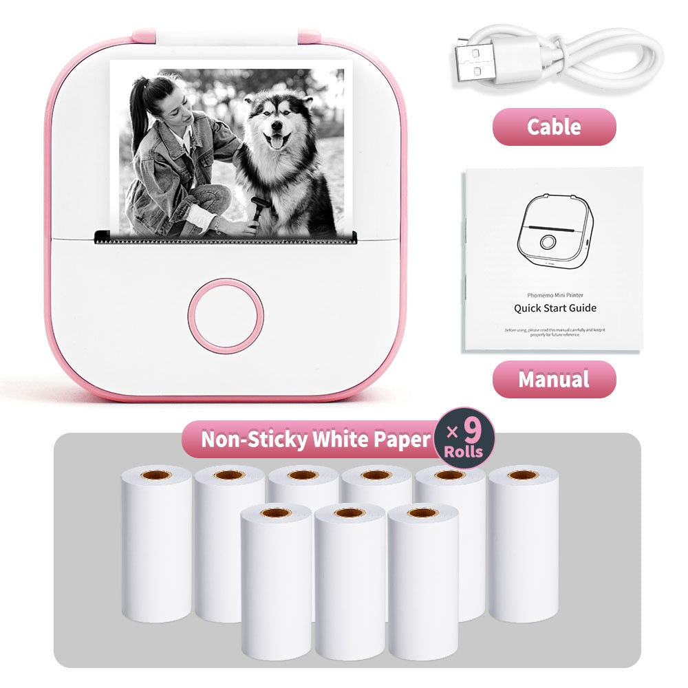 Pink Mini Wireless Thermal Pocket Printer Ver 2.0