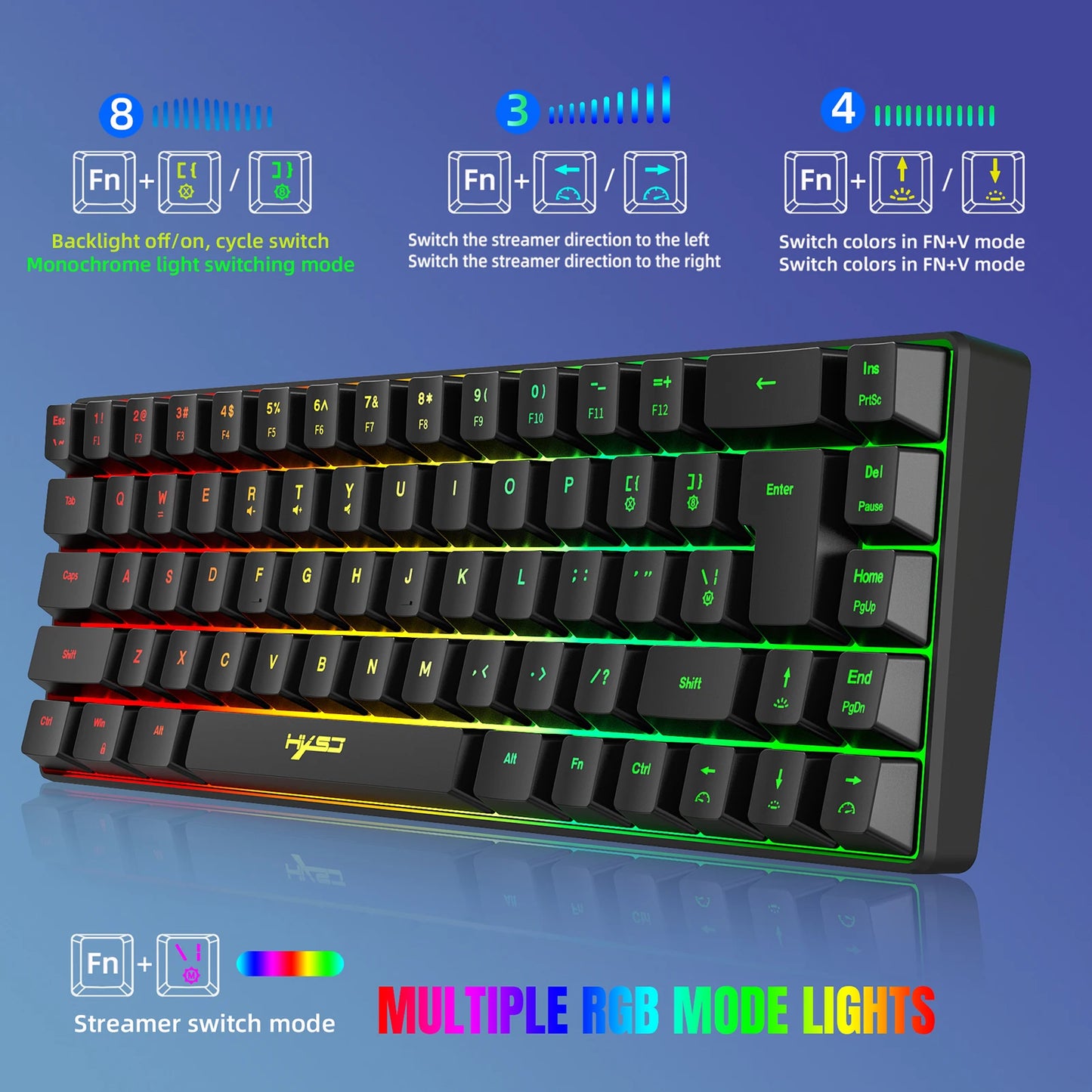 HXSJ V200 Wired K68 RGB Streamer Mini