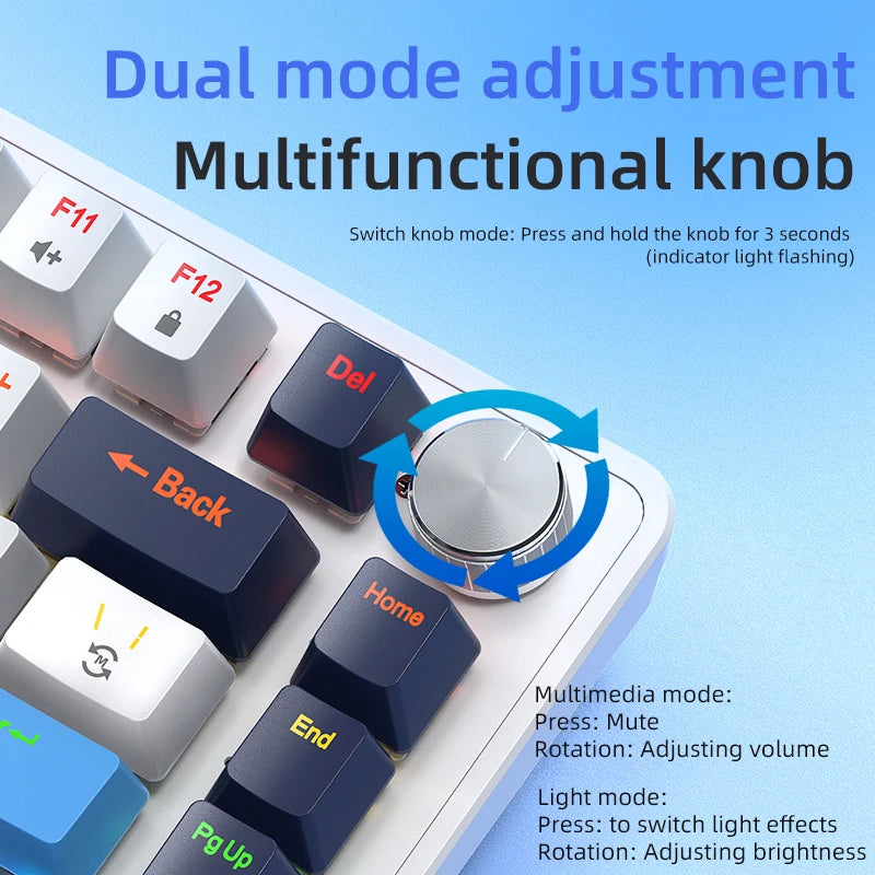 APAYADO K82 Multifunctional Knob Mechanical Keyboard - Windows & Mac