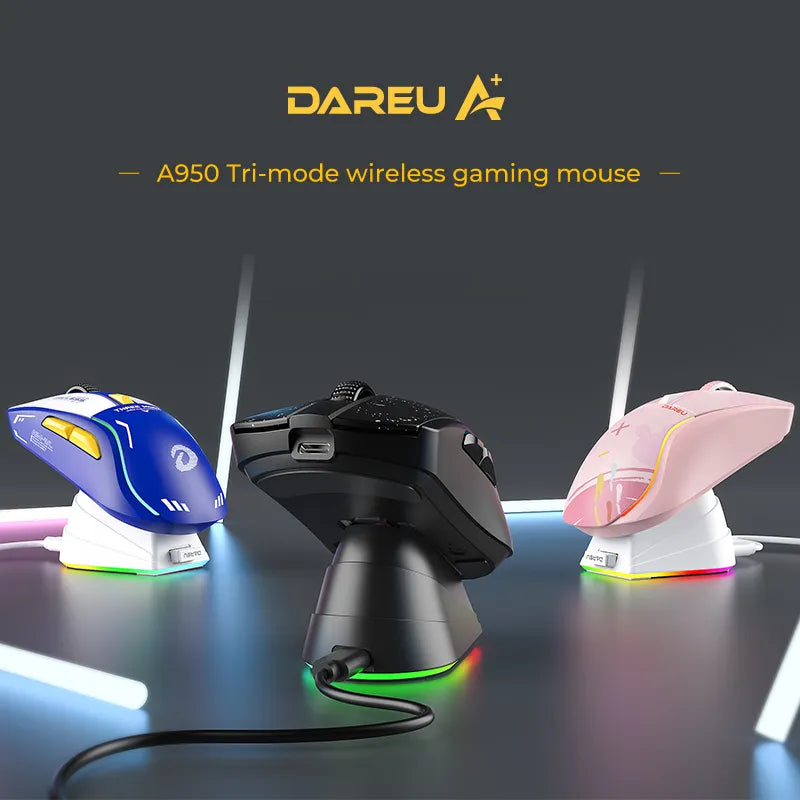 DAREU PC Gaming Mouse Tri-mode  Bluetooth Wired 2.4G