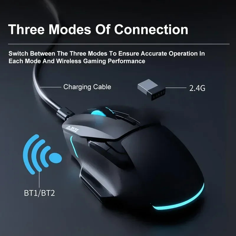 AJAZZ Wireless Gaming Mouse RGB Type-C Tri-mode 2.4g