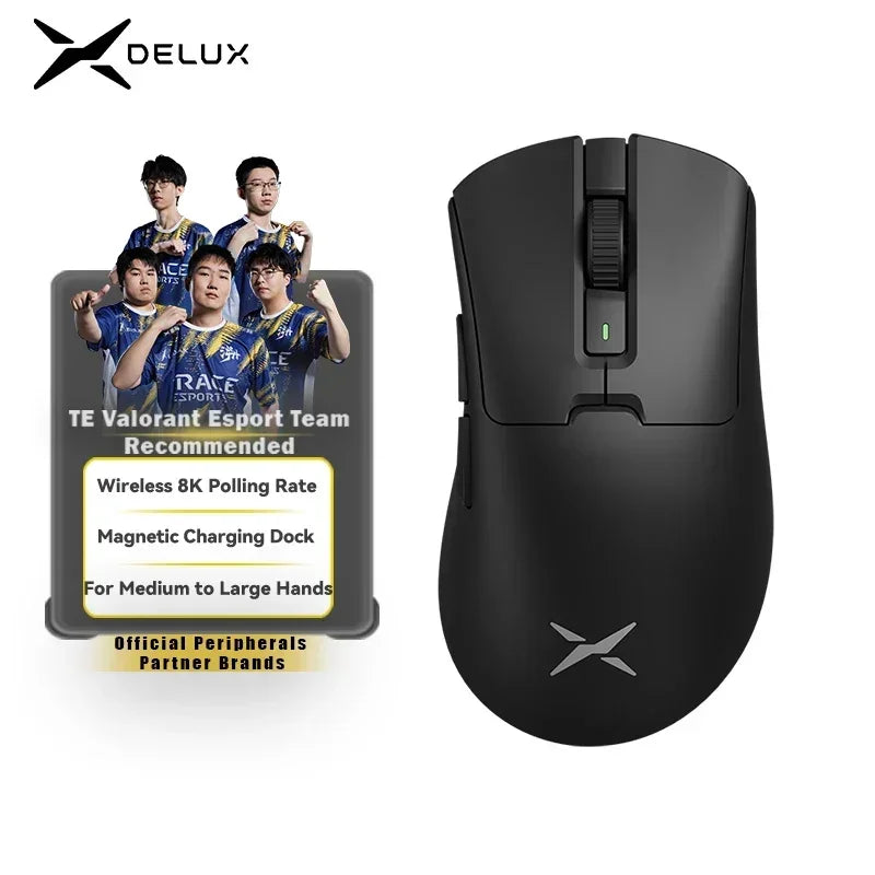 Delux M900PRO Wireless Gaming Mouse 8K RGB Dock 63g Ergonomic