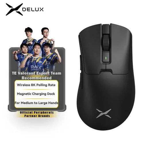 Delux M900PRO Wireless Gaming Mouse 8K RGB Dock 63g Ergonomic