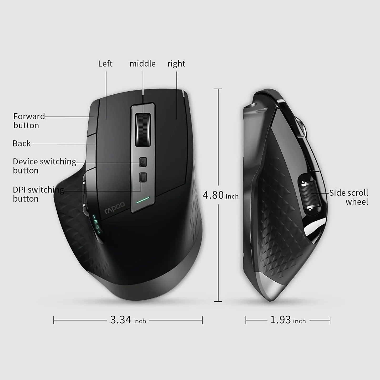 Rapoo MT750 Multi-mode Rechargeable Wireless Mouse